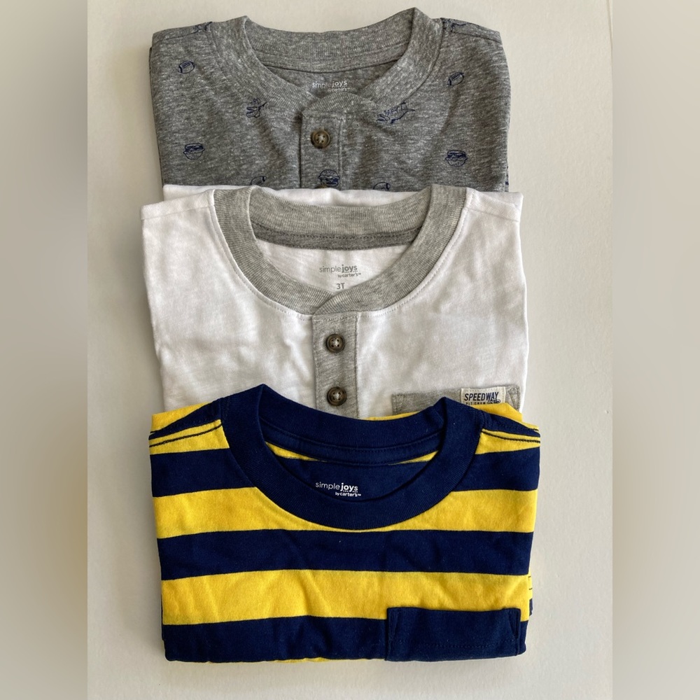 Carter’s | NEW Boys 3 Pack Long Sleeve Shirts - Picture 2 of 4
